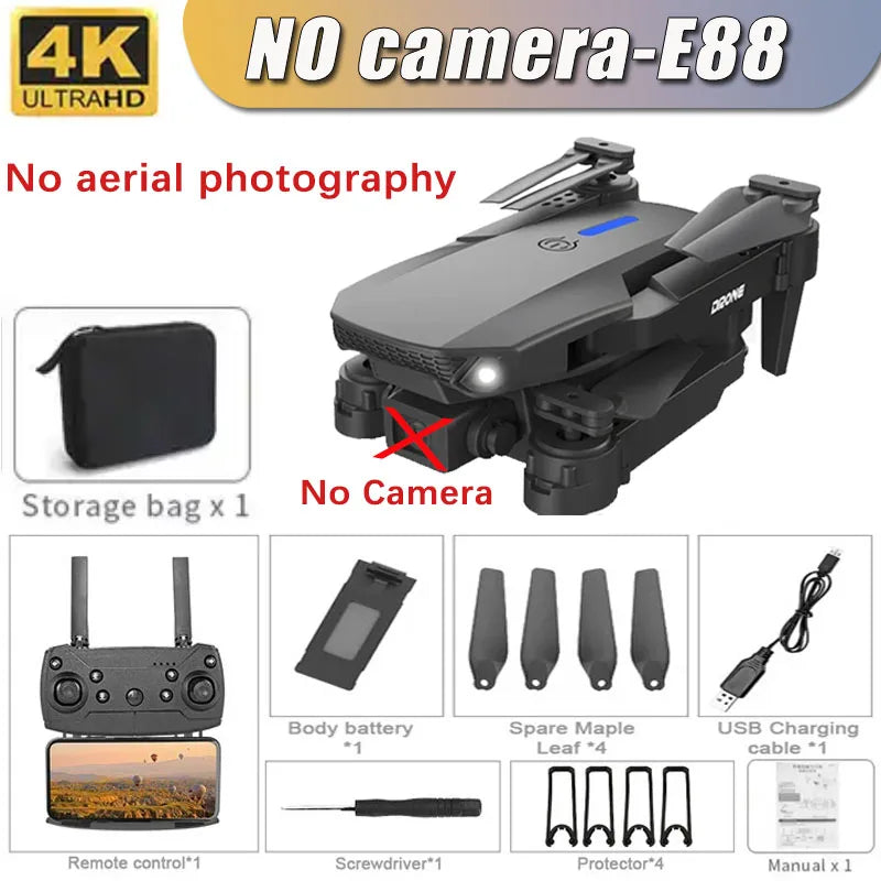 Professional Drone E88 4K Wide-Angle HD 1080P Camera WiFi