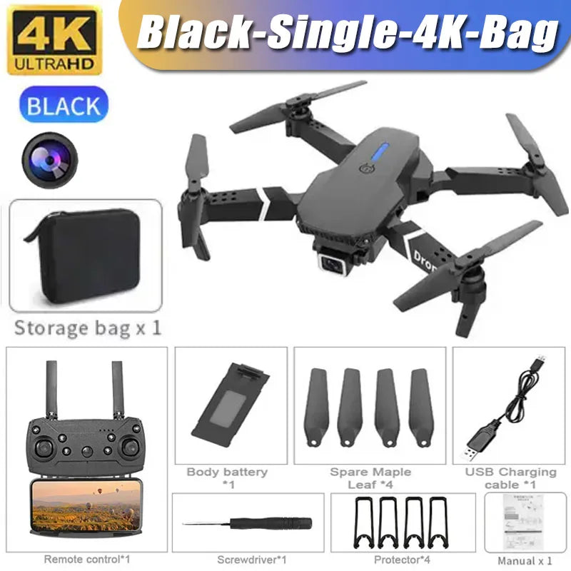 Professional Drone E88 4K Wide-Angle HD 1080P Camera WiFi